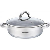 Klausberg 7174 - Lage - kookpan - met deksel - 6.0L - Ø28 cm - RVS - Inductie - allewarmtebronnen