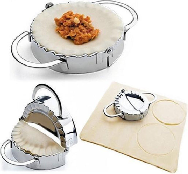 Kinghoff 2-in-1 Deegpers - Deegmal - RVS -  Ravioli, Dumpling & Samosa Maker - 13 x 8 x 2,5 cm - Vaatwasserbestendig - Pastei maker - Deegvormer