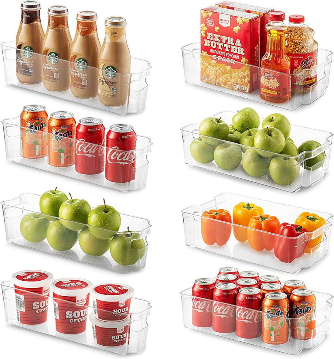 Waal - Organiseur de réfrigérateur - Boîtes de rangement transparentes pour cuisine