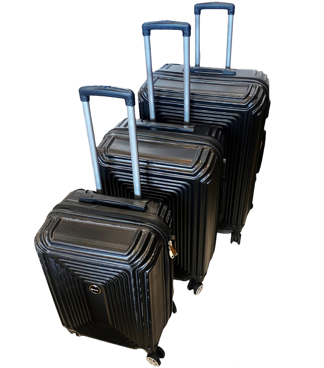 Set de 3 valises - Rigides Set de trolley avec cadenas TSA noir