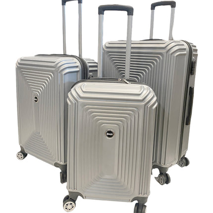 3-delige kofferset - Hardcase  Trolleyset met TSA-slot zilver