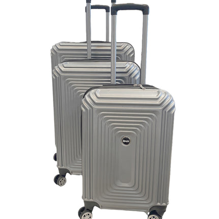 3-delige kofferset - Hardcase  Trolleyset met TSA-slot zilver