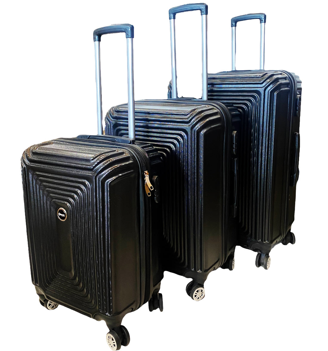 Set de 3 valises - Rigides Set de trolley avec cadenas TSA noir