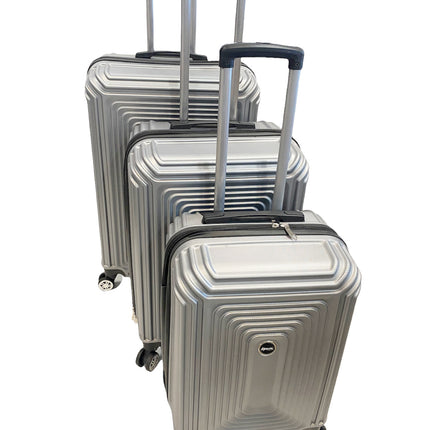 3-delige kofferset - Hardcase  Trolleyset met TSA-slot zilver