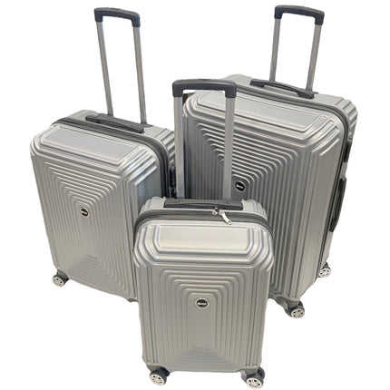 3-delige kofferset - Hardcase  Trolleyset met TSA-slot zilver