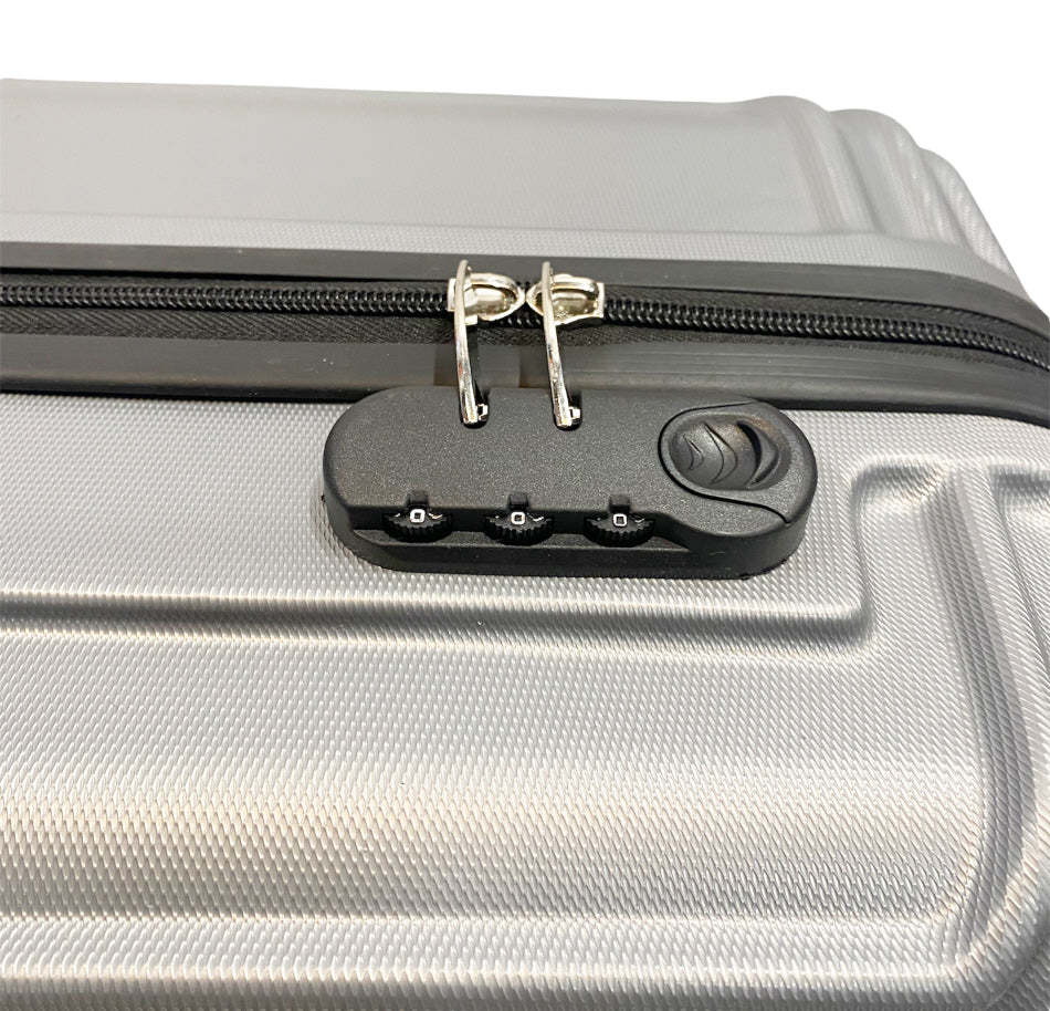 3-delige kofferset hardcase met TSA-slot – zilver, maten S, M en L – foto 5