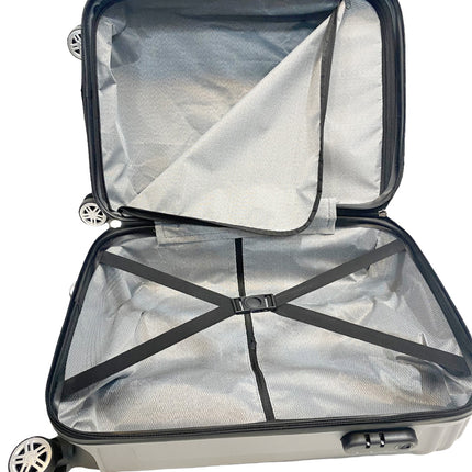 3-delige kofferset - Hardcase  Trolleyset met TSA-slot zilver