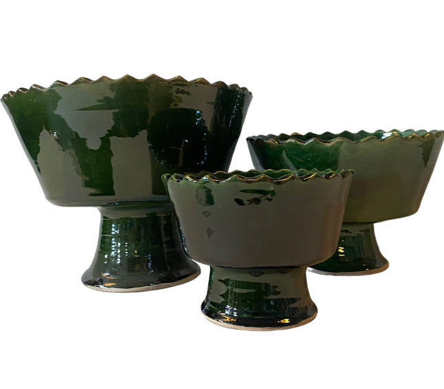 Aardewerk Saladeschaal - Kom op poot - donkergroen