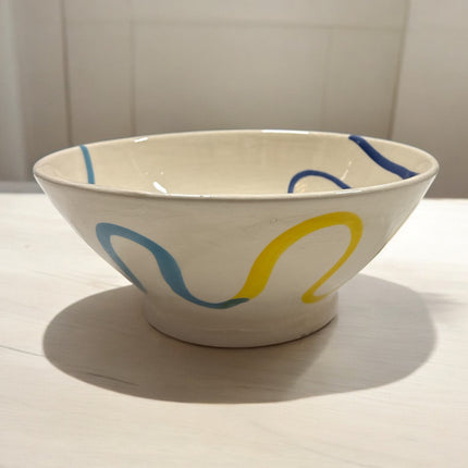 Handgemaakte Marokkaanse kom - 24 cm - levendige kleuren