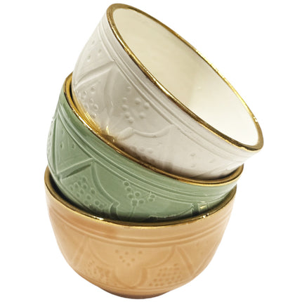 Keramische Kom met 12-Karaats Gouden Rand Ø 10 cm