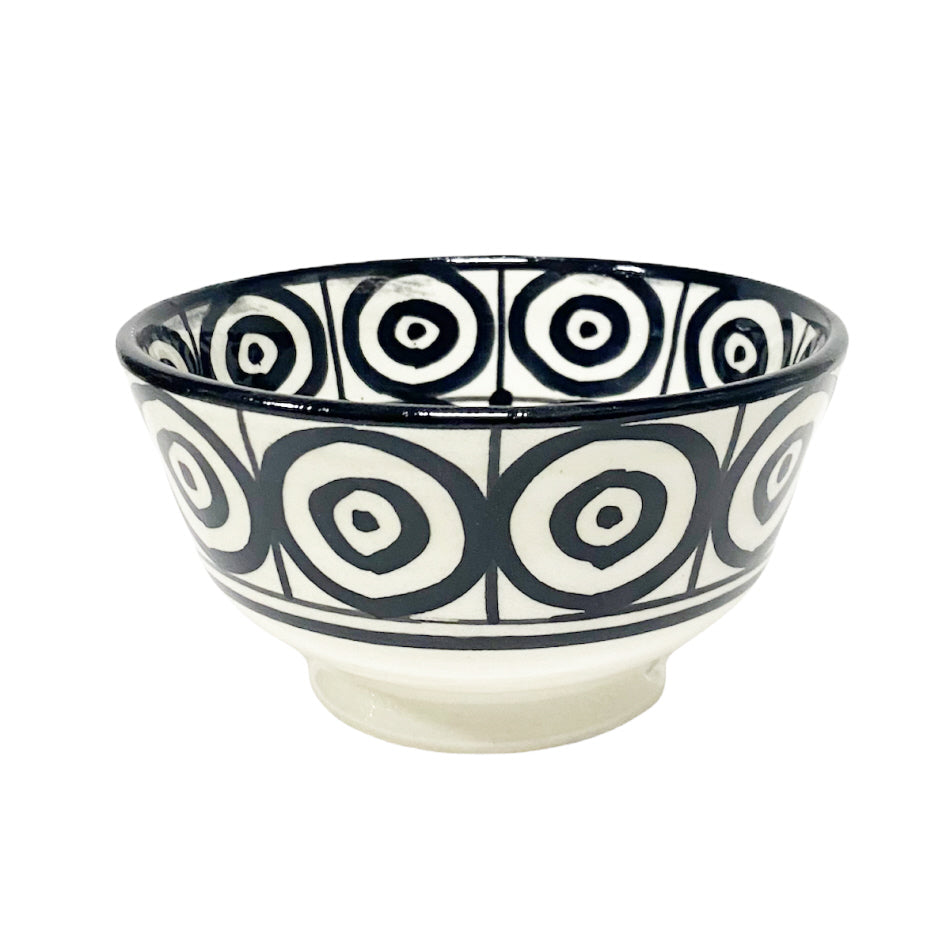 Bol marocain en poterie noir et blanc