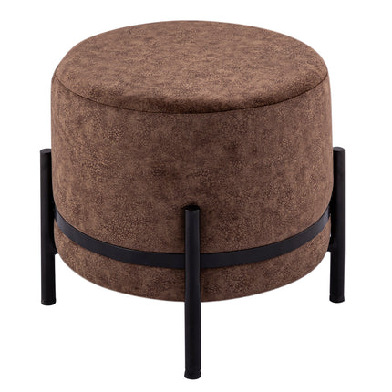 Kruk suèdelook poef Ø 35 H 37 cm