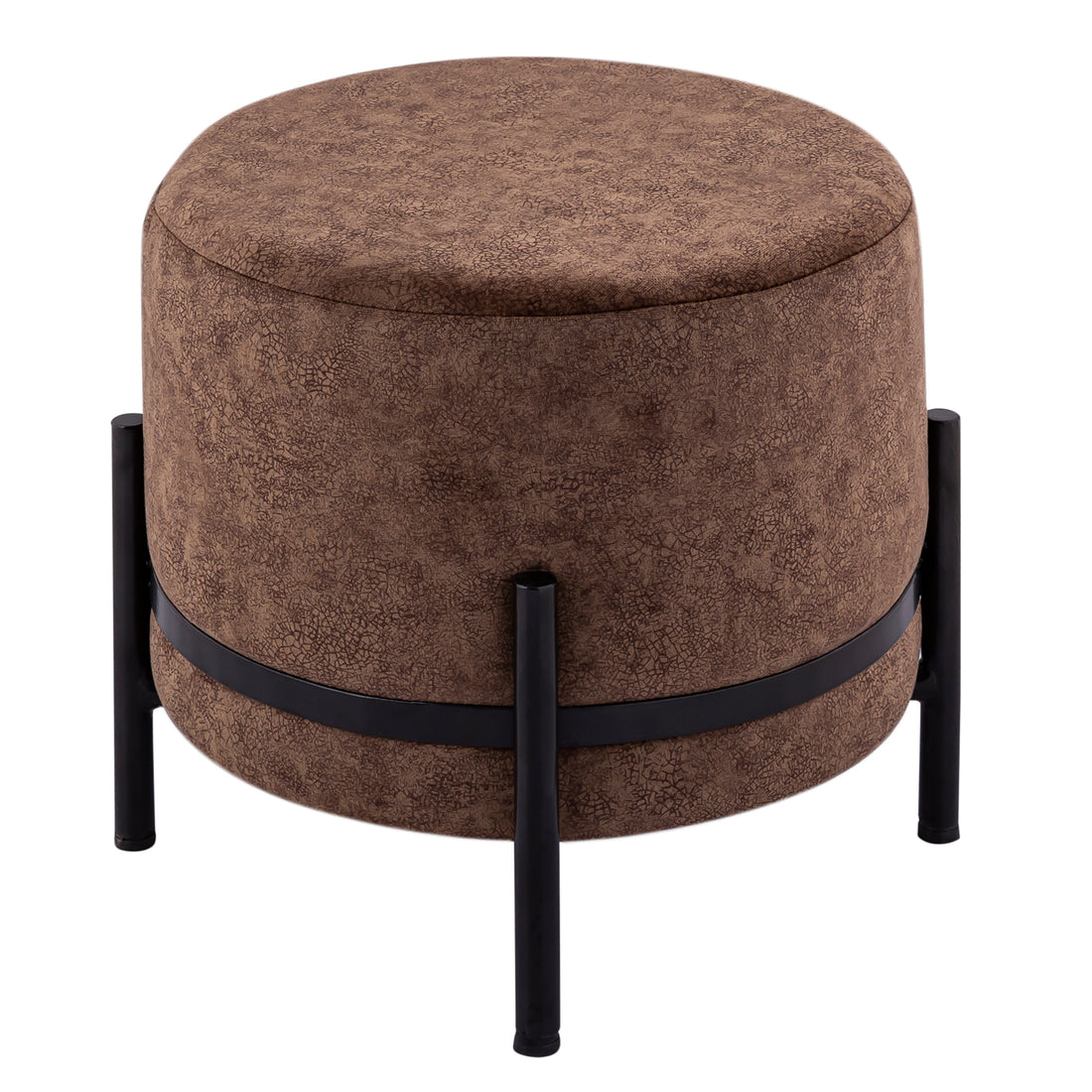 Suede-look stool pouffe Ø 35 H 37 cm