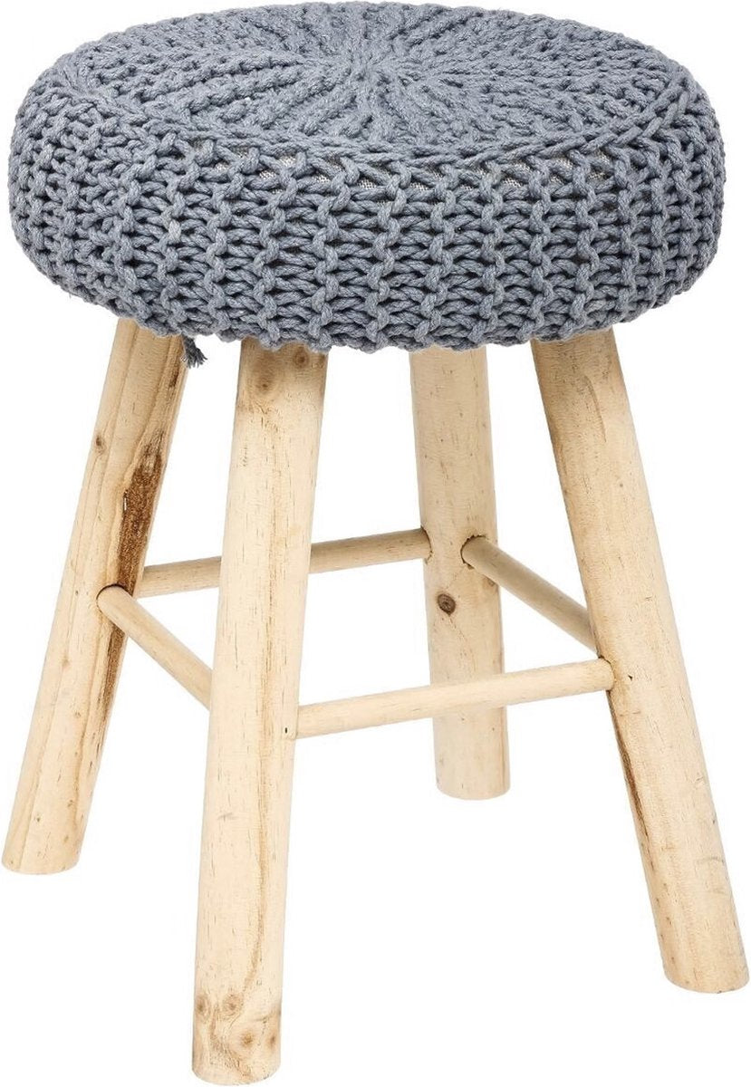 Tabouret en velours côtelé modèle Ibiza - D31 x H43 cm - sièges d'appoint