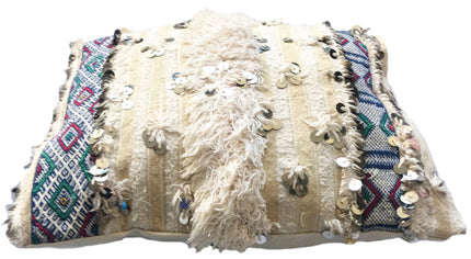 Handira kussen met zilveren pailletten