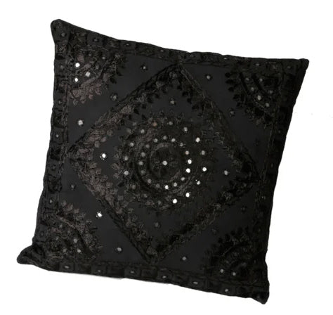 Oosters sierkussen Spiegel zwart vierkant