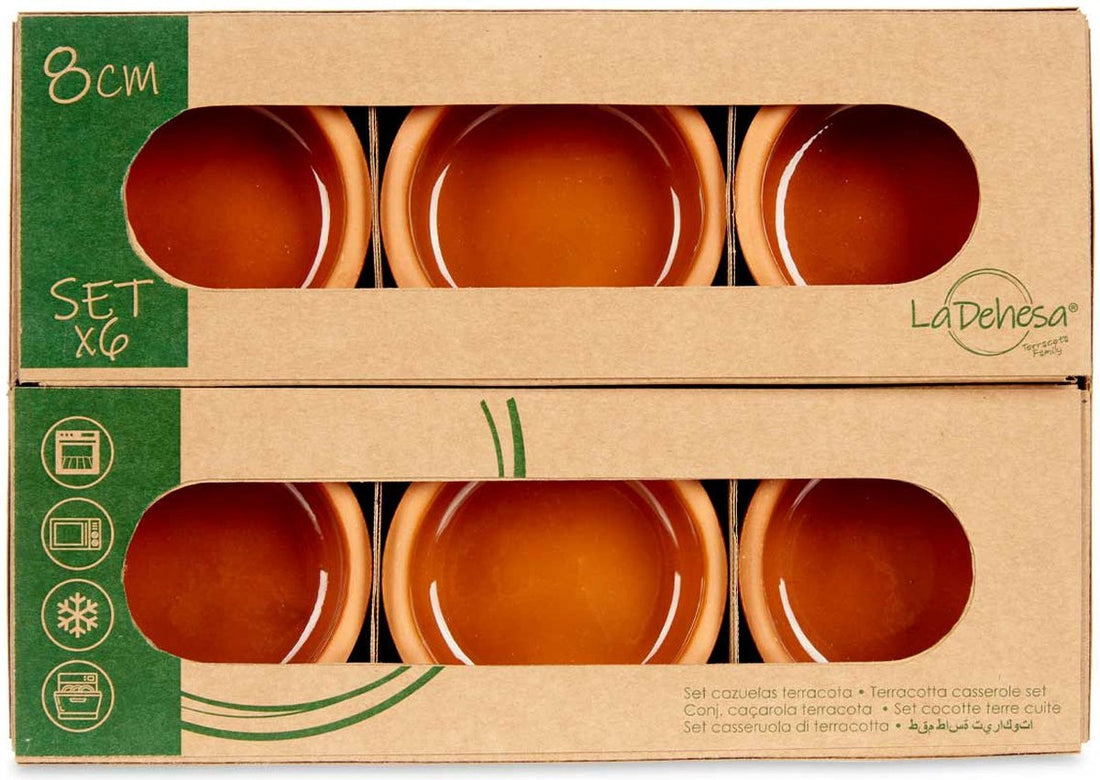 La Dehesa - Lot de 6 ramequins à tapas crème brûlée en terre cuite - marron 8 cm