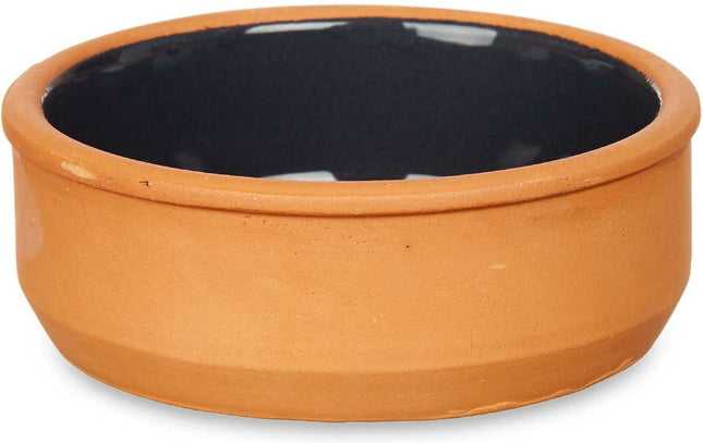 Set 6x tapas creme brulee schaaltjes terracotta-zwart 12cm