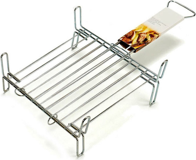 La Dehesa BBQ/barbecue braadrooster - grill verhoger - metaal - 32 x 32 x 8 cm - vlees/vis/groente