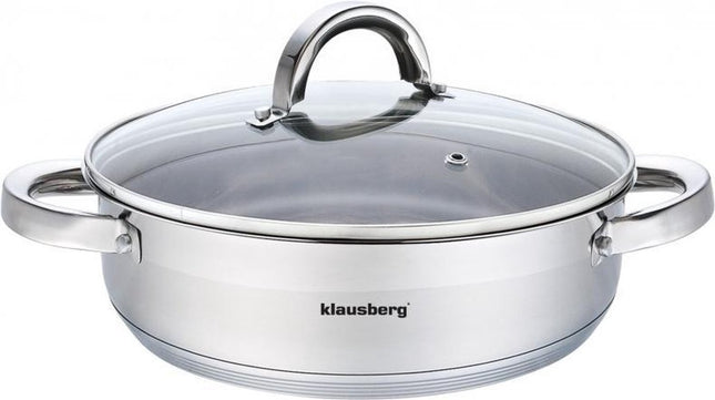 Lage - kookpan - met deksel - 4,6L - Ø26 cm - RVS - Inductie - allewarmtebronnen