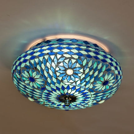 Oosterse mozaïek plafonniere blauw Ø 25cm