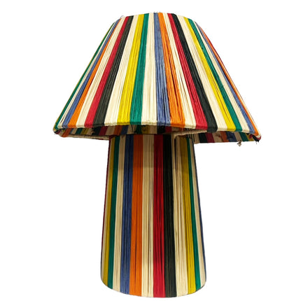 Tafellamp lampenkap raffia multicolor 34 cm