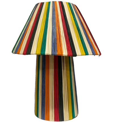 Tafellamp lampenkap raffia multicolor 34 cm
