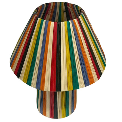 Tafellamp lampenkap raffia multicolor 34 cm