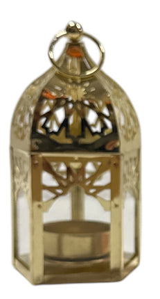 Oosterse Mini Metalen Lantaarn - Kaarsenhouder 13 cm