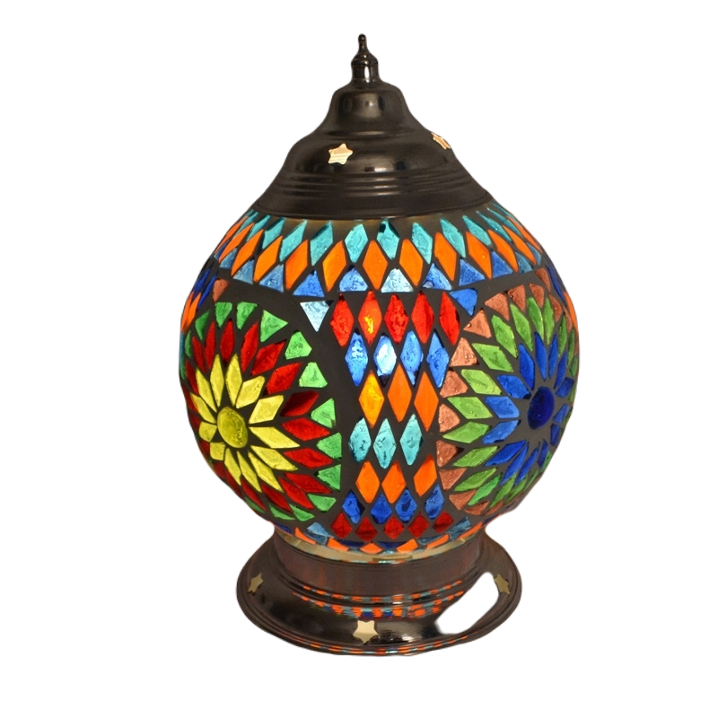 Mediterranean mosaic table lamp Ø 15 cm