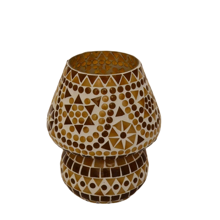 Mediteraanse tafellamp Ø 13 bruin-beige