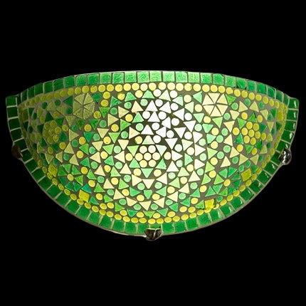 Mediteraanse wandlamp mozaïek halve maan - groen