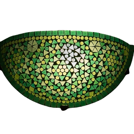 Mediteraanse wandlamp mozaïek halve maan - groen