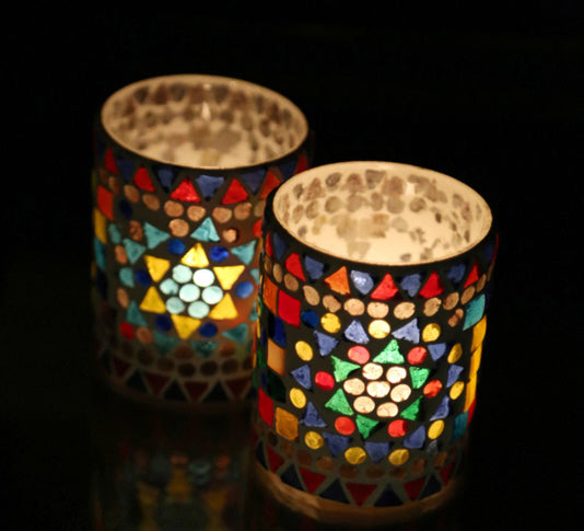 Waxinehouder Shine multi color Ø 7,5 cm