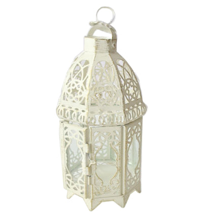 Marokkaanse Lantaarn Met Glas Wit