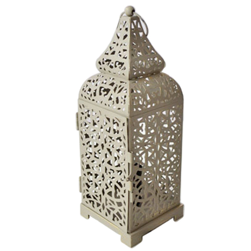 Lanterne marocaine moulurée grise