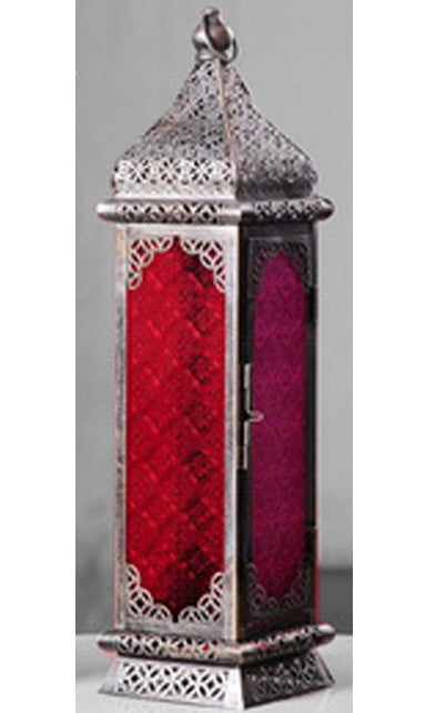 Lanterne marocaine brossée couleur argent