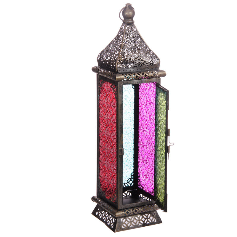 Lanterne marocaine brossée couleur argent