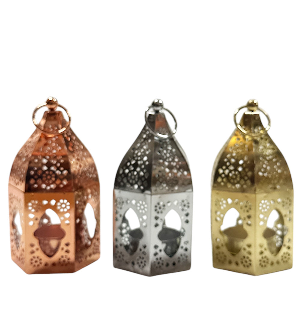 Fatima mini Lantaarn Kaarsenhouder transparant glas