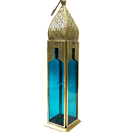 Marokkaans glas lantaarn blauw glas