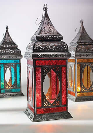 Lanterne en verre de style marocain - grande