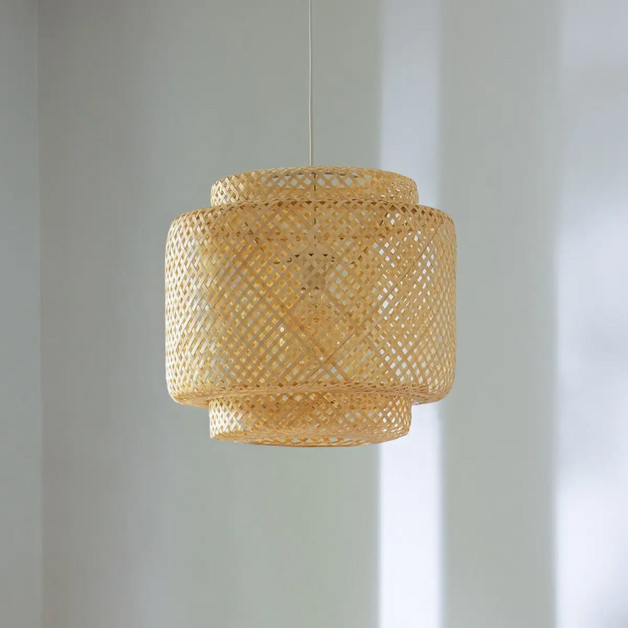 Woven bamboo pendant lamp - Ø40 x 38 cm