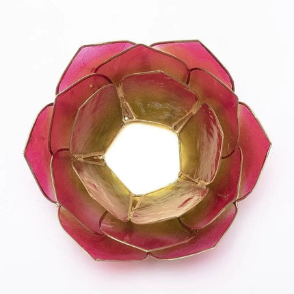 Lotus sfeerlicht bladvorm roze - groen goudrand