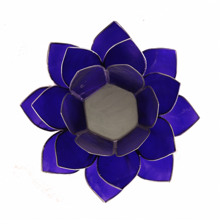 Lotus sfeerlicht indigo zilverrand