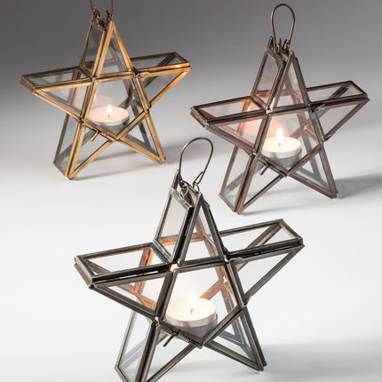 Staande sterlantaarn helder glas