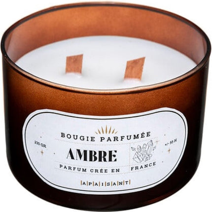 Luxe Geurkaarsen Geschenkset van 3 – Patchouli, Amber en Jasmijn – Houten Knetterlont