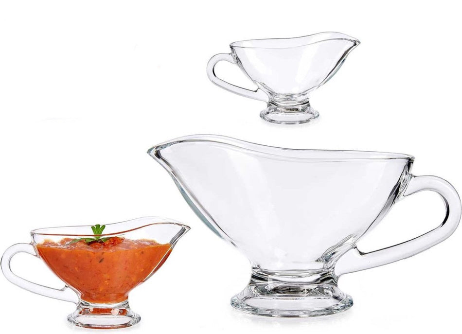 Luxury glass gravy/sauce boat transparent 19 x 9 x 10 cm