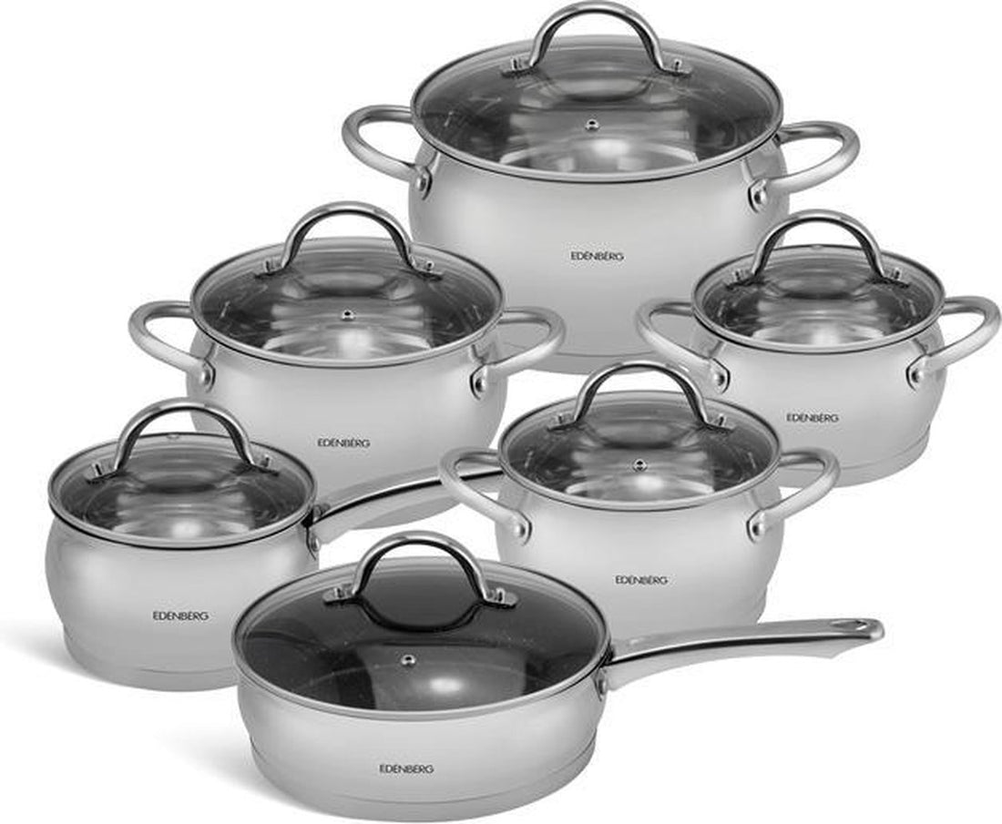 Edënbërg - Ensemble de casseroles de luxe - Inox - 12 pièces - Fond sandwich