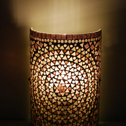 Oosterse wandlamp mozaïek - cilinder purple