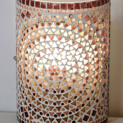 Oosterse wandlamp mozaïek - cilinder purple
